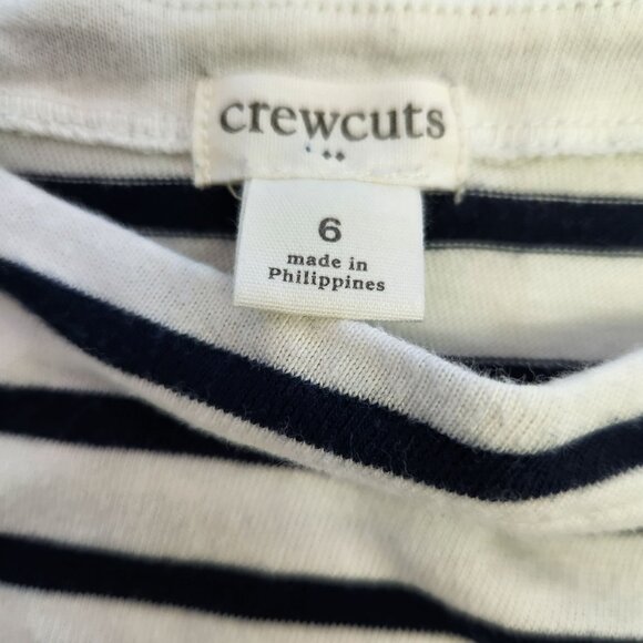 Crew Cuts Girls 6 Blue Striped Pullover Long Sleeve Dress 2176 - Picture 3 of 8